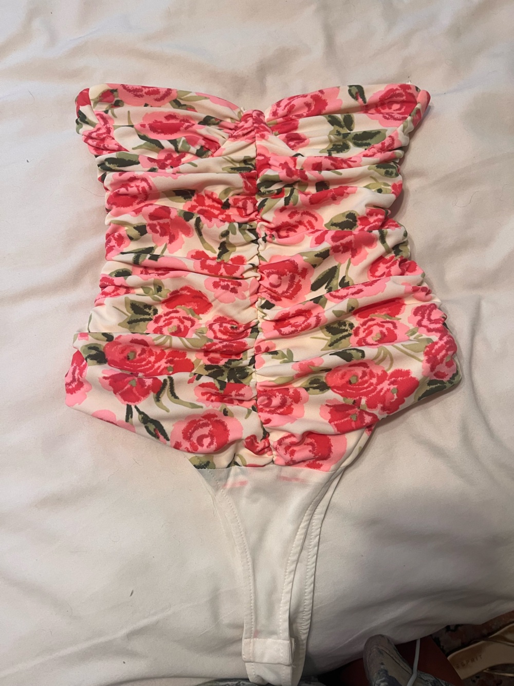 Zara Floral Pink Rose Print Bodysuit